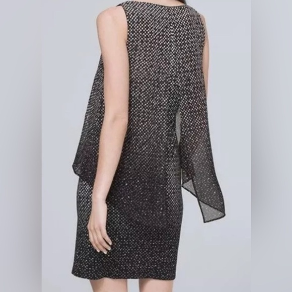 White House Black Market Chiffon Cape Dress Size Medium - Picture 3 of 14